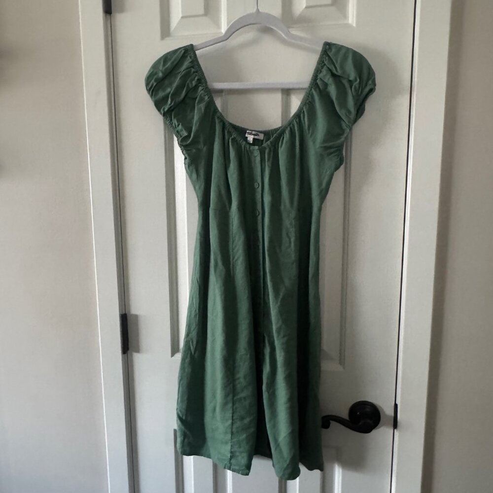 Madewell Margie Mini Dress Trellis Green Size 2 New with Tags P3
